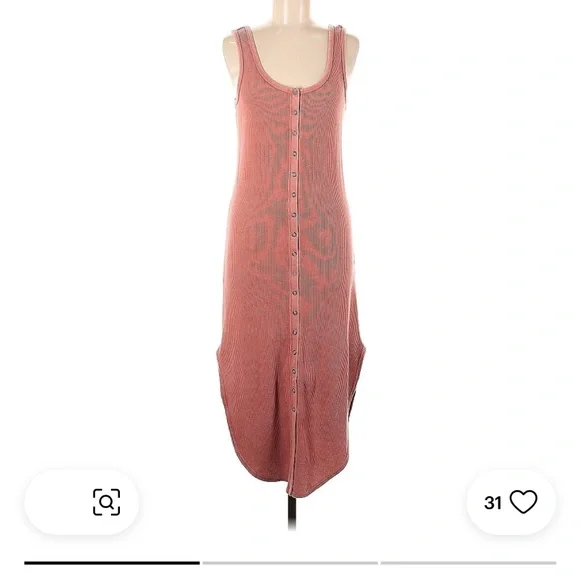 Victoria’s Secret Coral Button-Down Maxi Dress Size Medium - Picture 4 of 4